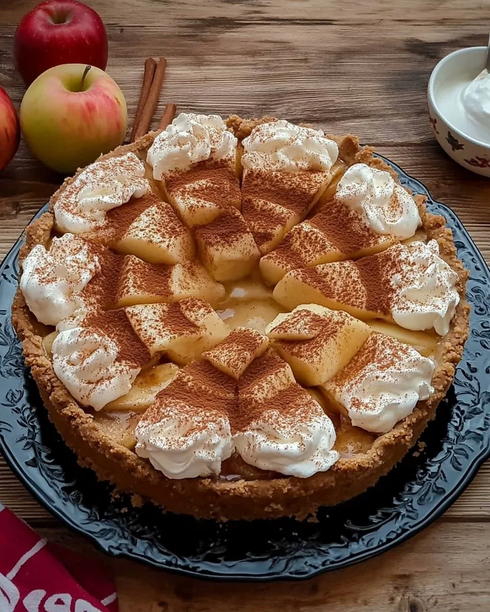 Apfelkuchen mit Sahne-Zimt-Haube