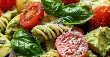 Leckere Avocado Pasta Salad mit frischen Zutaten