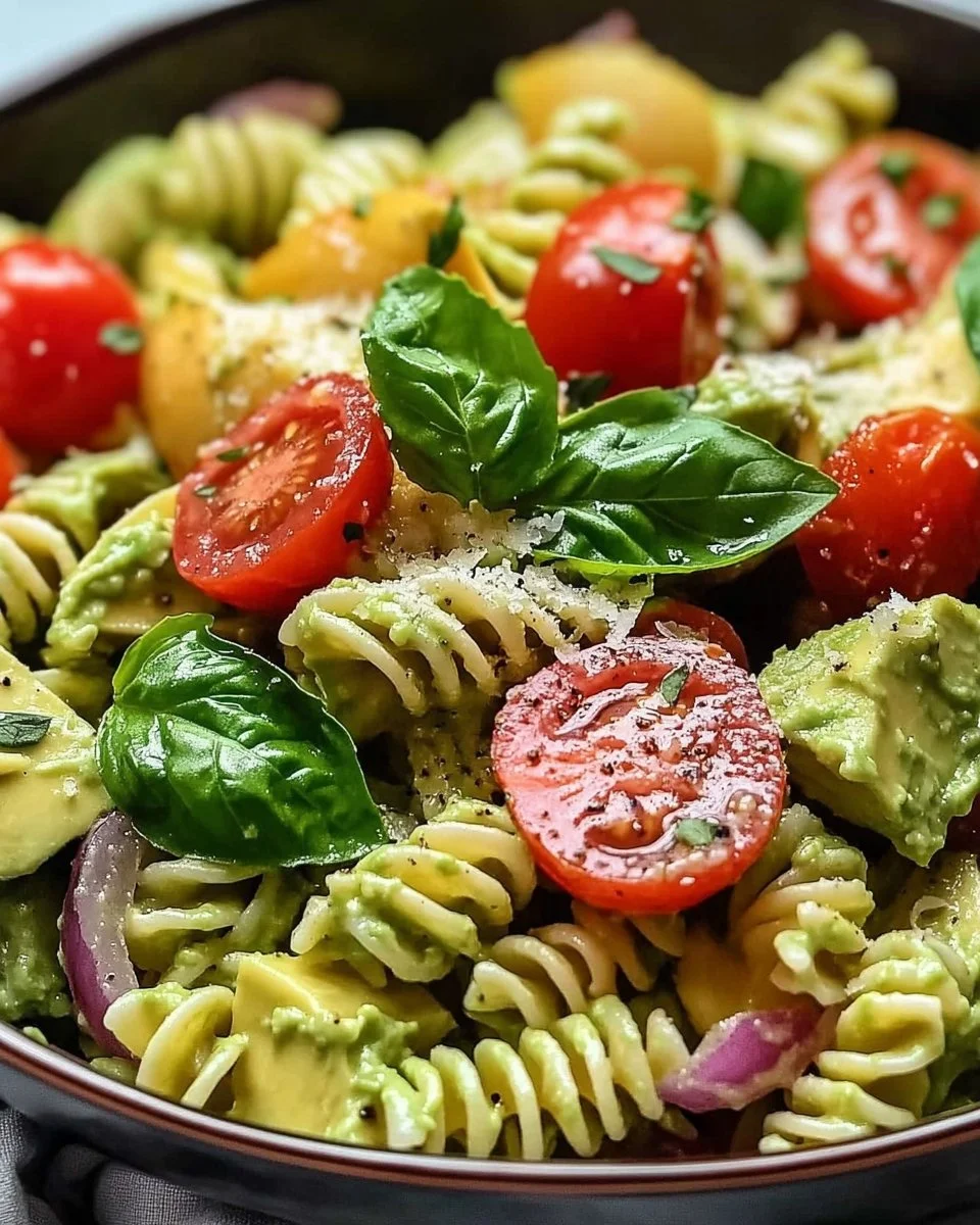 Leckere Avocado Pasta Salad mit frischen Zutaten
