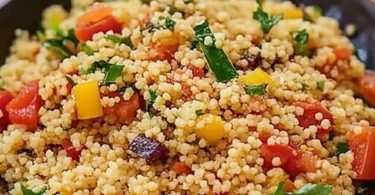 Leckerer Couscous-Salat mit frischen Zutaten und würziger Note