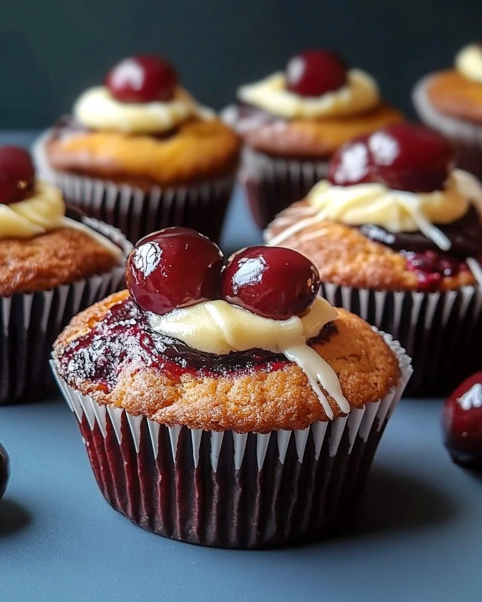 Donauwellen Muffins mit Pudding
