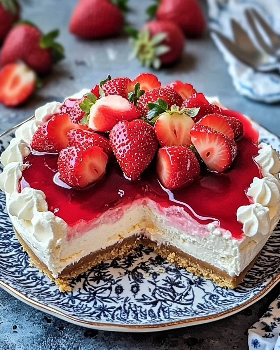 Erdbeer Käsekuchen ohne Backen, schnell und einfach zubereitet