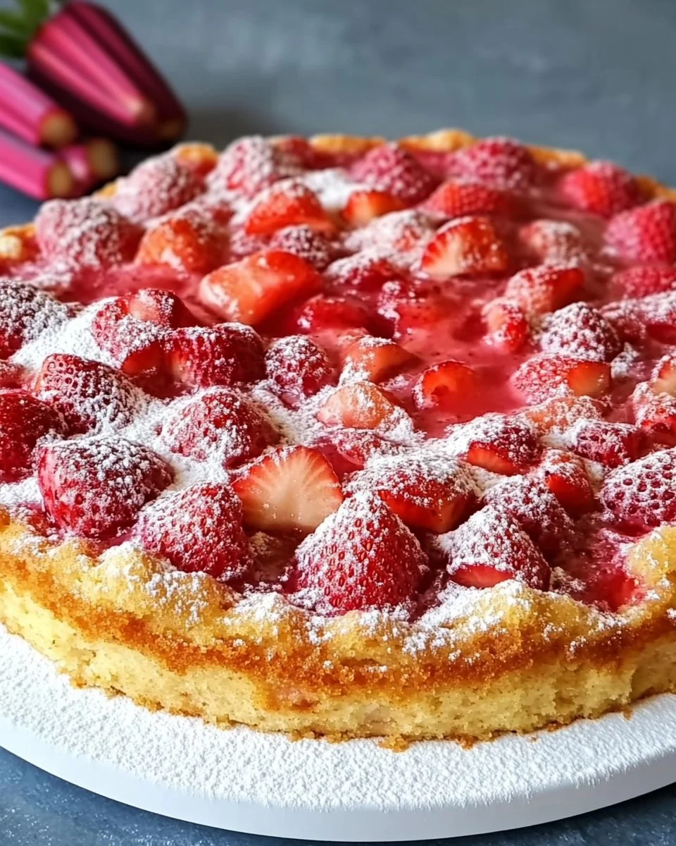 Erdbeer-Rhabarber-Joghurtkuchen