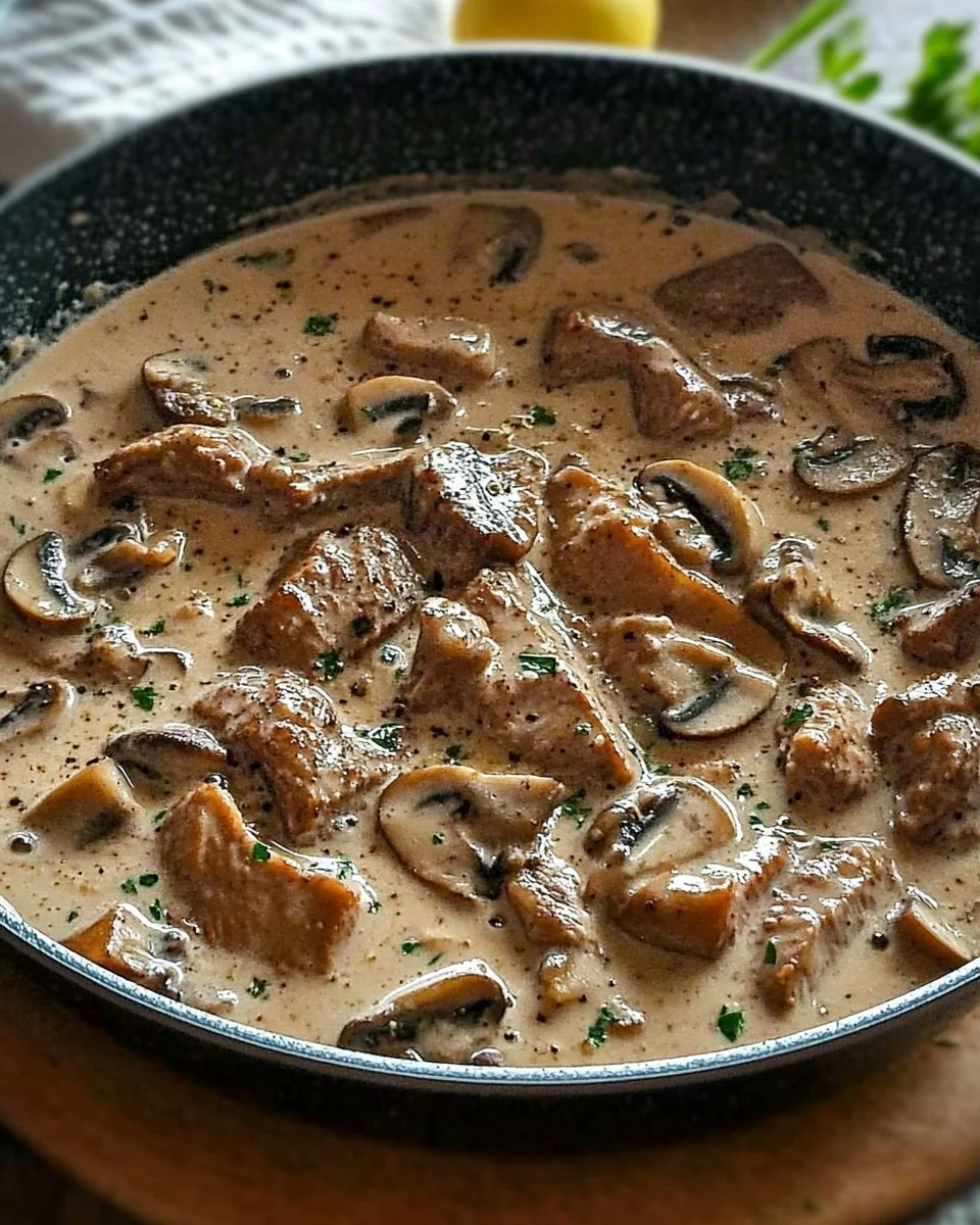 Kalbfleisch mit Champignons