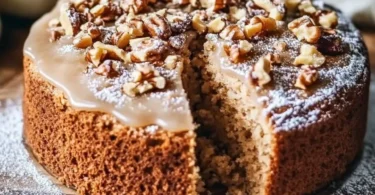 Schneller Nusskuchen in 5 Minuten, fertig zum Genießen.