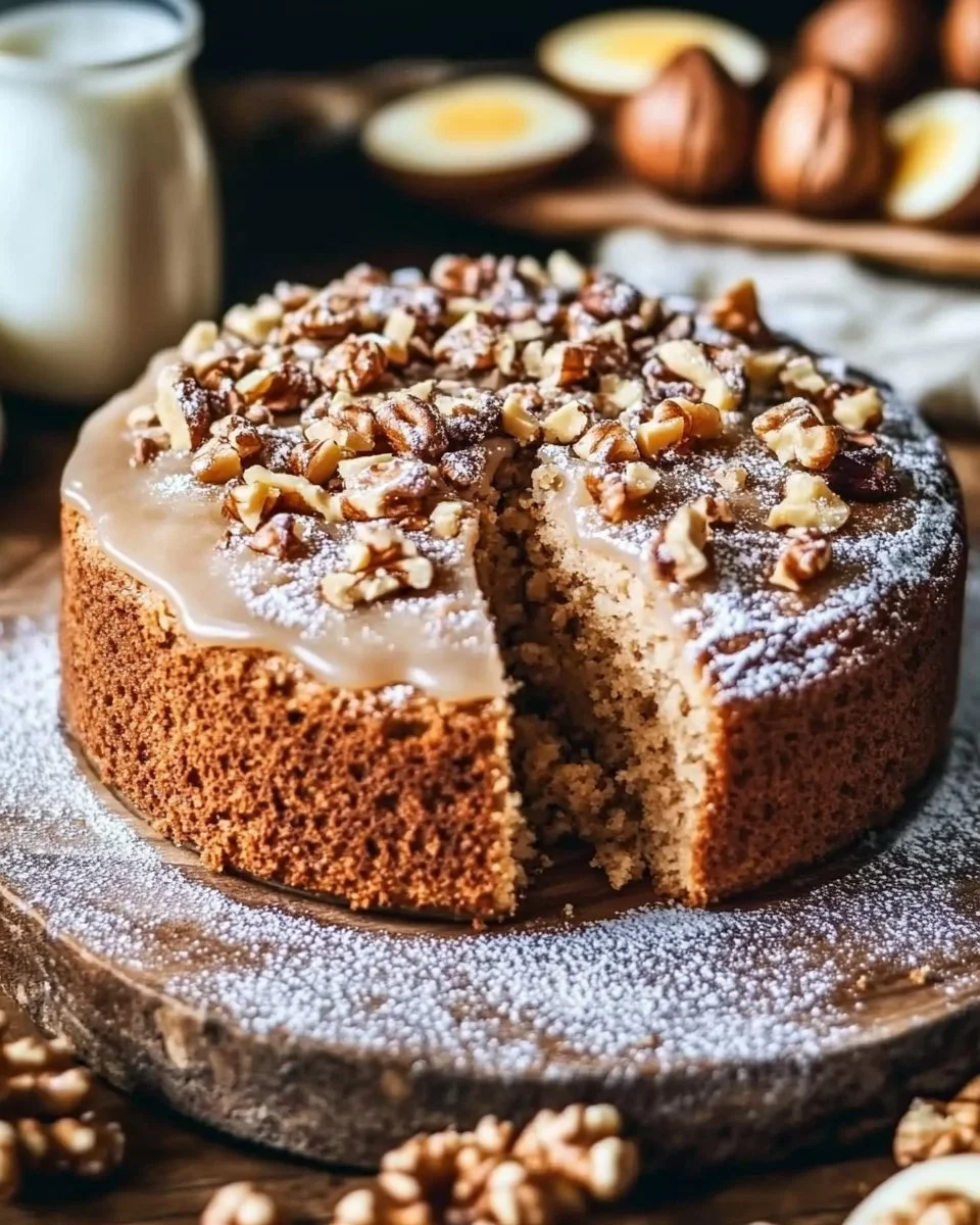 Schneller Nusskuchen in 5 Minuten, fertig zum Genießen.