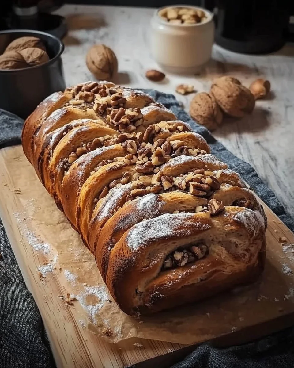 Leckerer Nusszopf mit knackigen Nüssen und goldbrauner Kruste