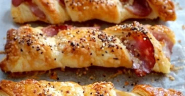 Leckere Party-Speckstangen auf einem Teller serviert