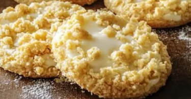 Leckere Streuseltaler mit knusprigen Streuseln auf einem Teller