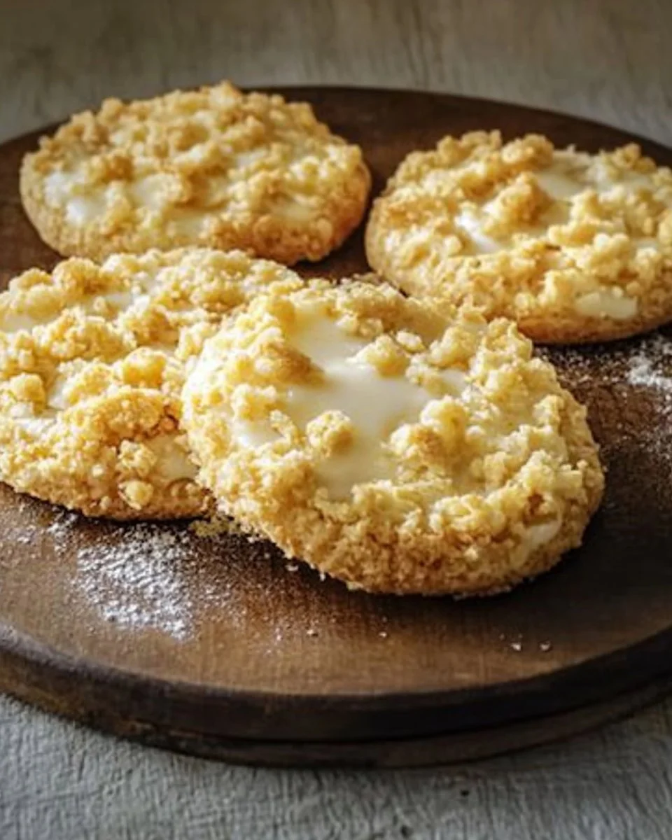 Leckere Streuseltaler mit knusprigen Streuseln auf einem Teller