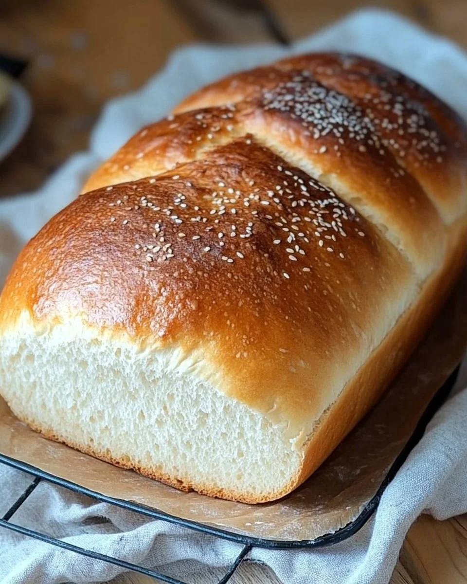 Rezept für superzartes Brot mit 4 Zutaten auf einem Holzbrett