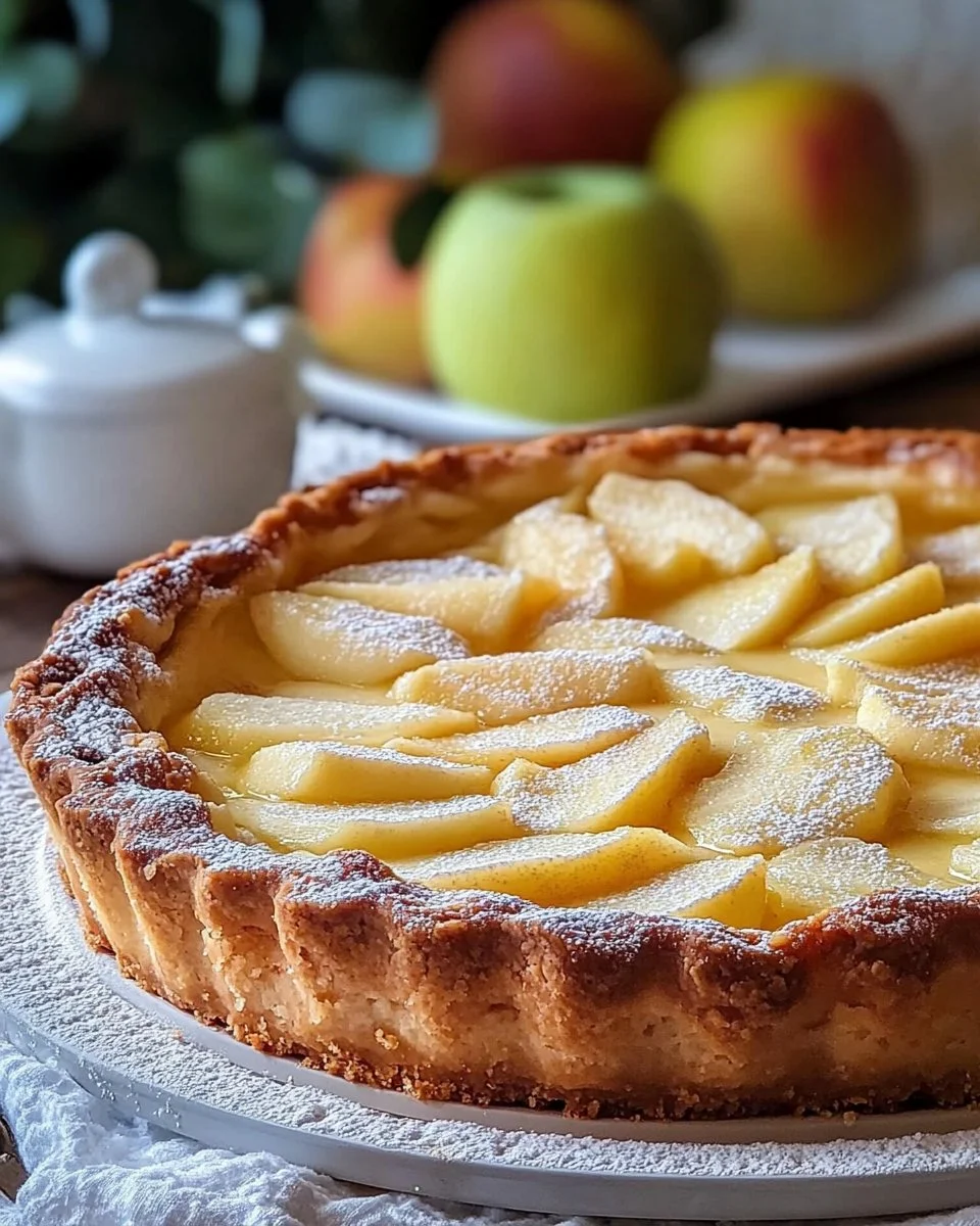 Unschlagbarer Apfelkuchen mit Vanillepudding