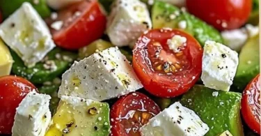 Frischer Avocado-Feta-Salat mit aromatischen Zutaten