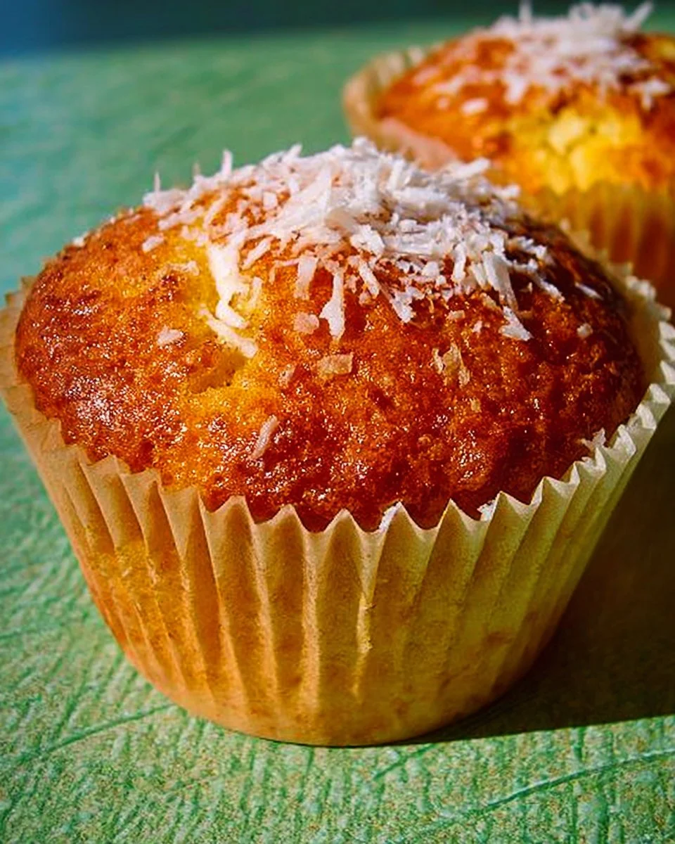 Frisch gebackene Bahia-Muffins mit buntem Topping auf einem Holzbrett