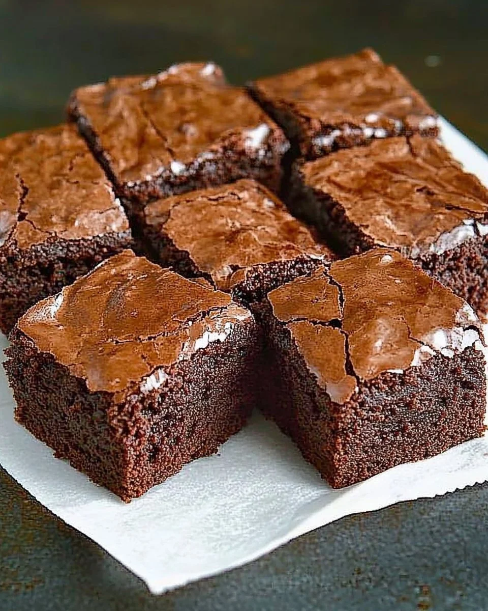 Leckere, schokoladige Brownies auf einem Teller