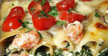 Cannelloni salmone e gamberetti alla Anna mit Lachs und Garnelen