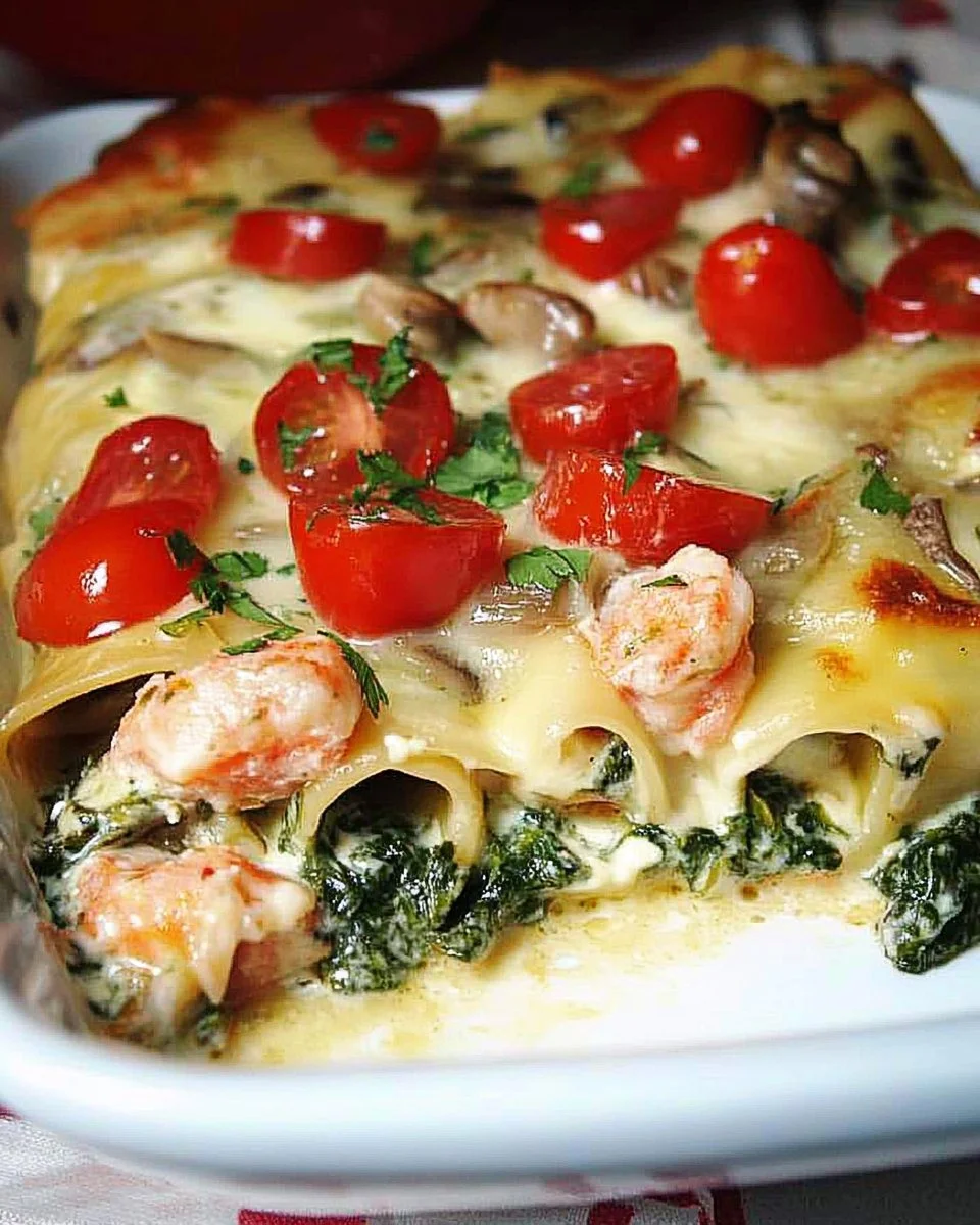 Cannelloni salmone e gamberetti alla Anna mit Lachs und Garnelen