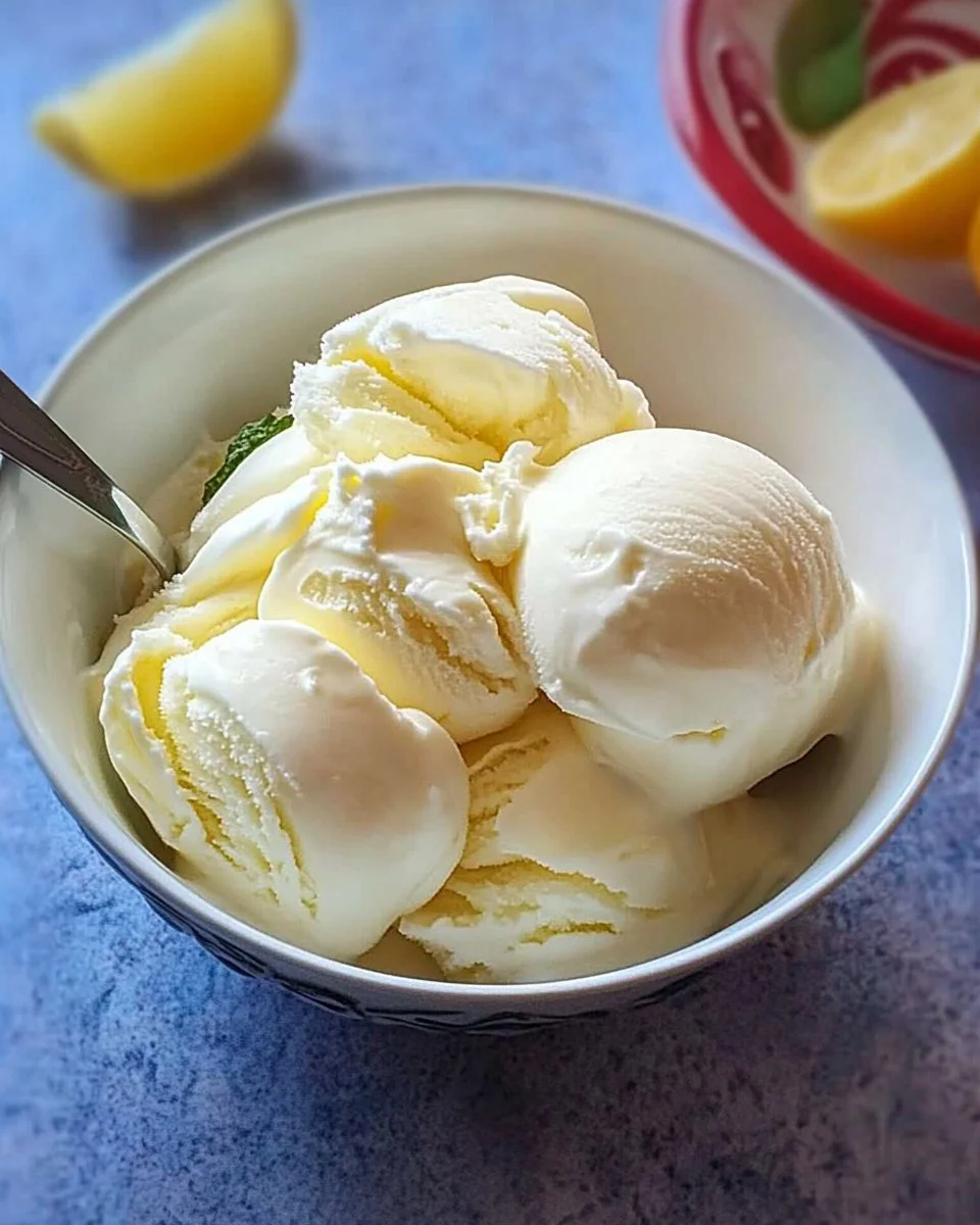 Cremige Joghurt-Eiscreme in einer Schale mit frischen Früchten