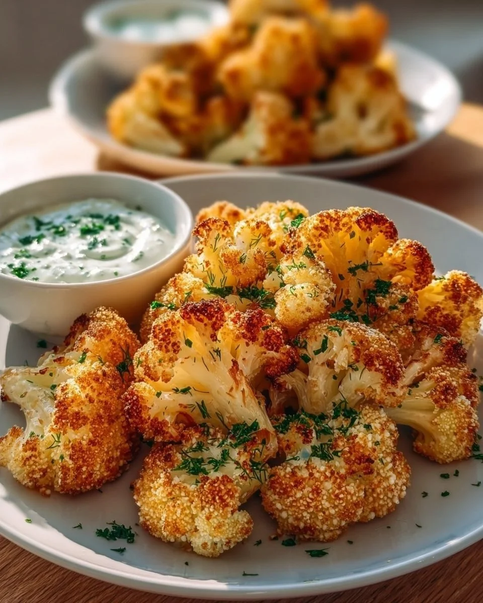 Crispy cauliflower with herb quark