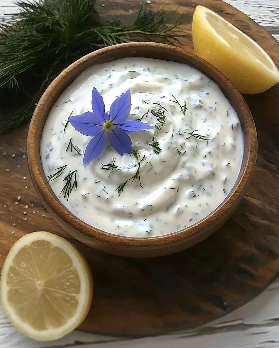 Döner Sauce mit Joghurt, Mayonnaise und Knoblauch in einer Schale