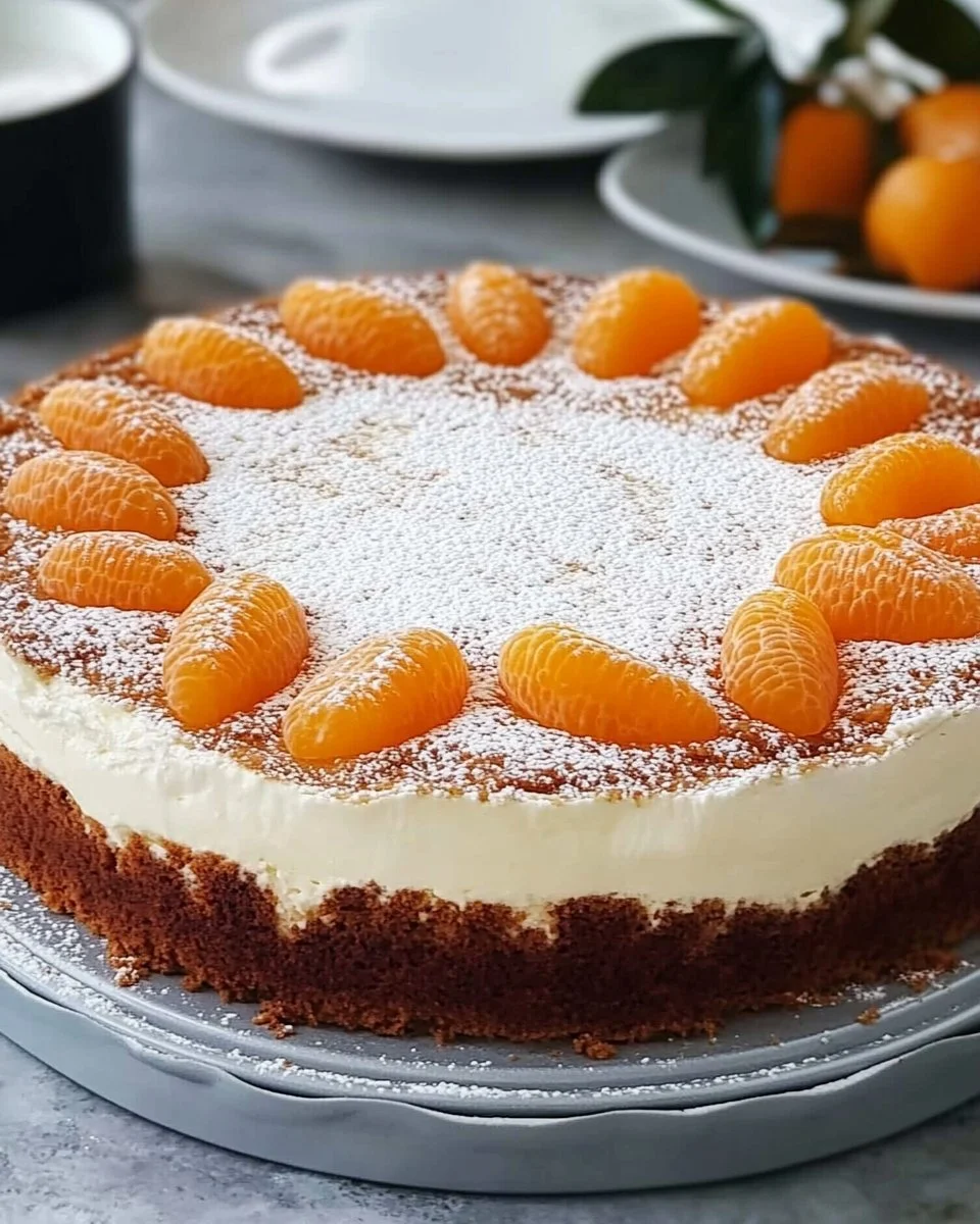 Fanta-Schmand-Kuchen mit Pudding und Mandarinchen