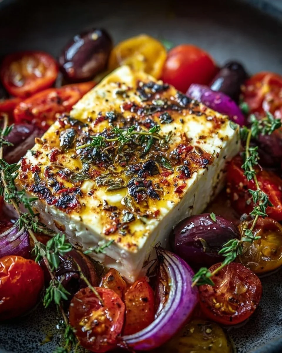 Feta-Käse zubereitet im Airfryer für ein schnelles und leckeres Gericht.