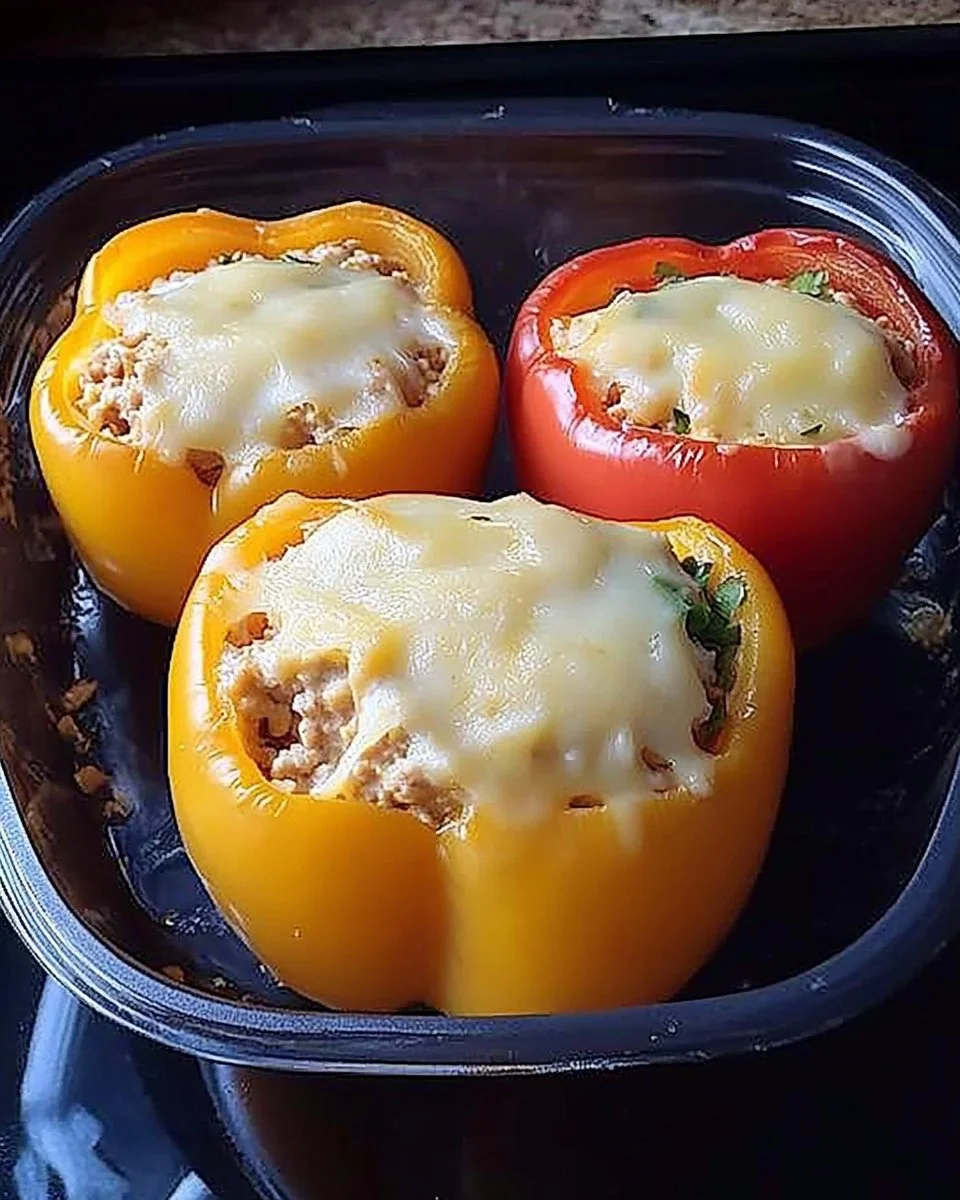 Gefüllte Paprika mit Hüttenkäse