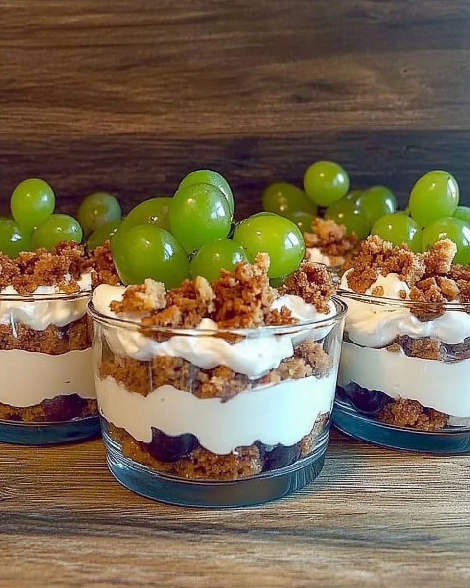 Gestapeltes Dessert mit Trauben