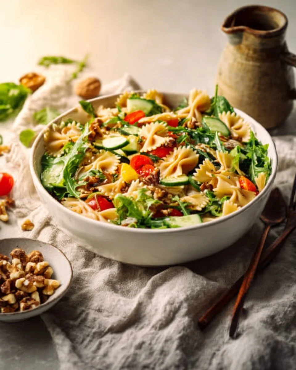 Gesunder Nudelsalat mit Joghurtdressing