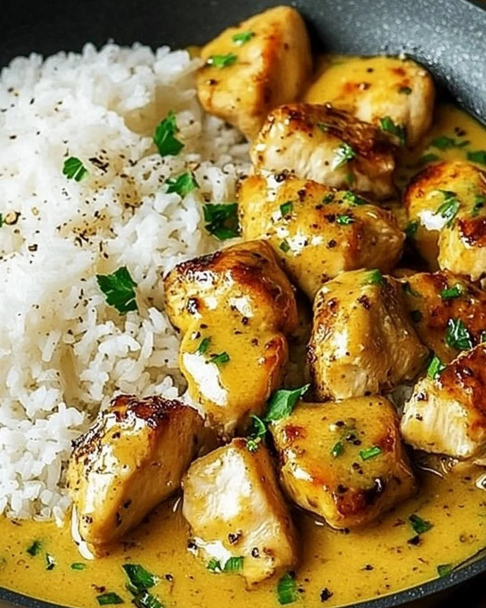 Hähnchen in Honig-Senf-Sauce