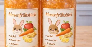 Hausgemachte Karotten-Apfel-Ingwer-Marmelade im Glas