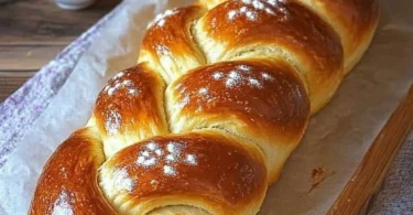 Traditioneller Hefezopf nach Uromas Rezept, frisch gebacken und verführerisch duftend.