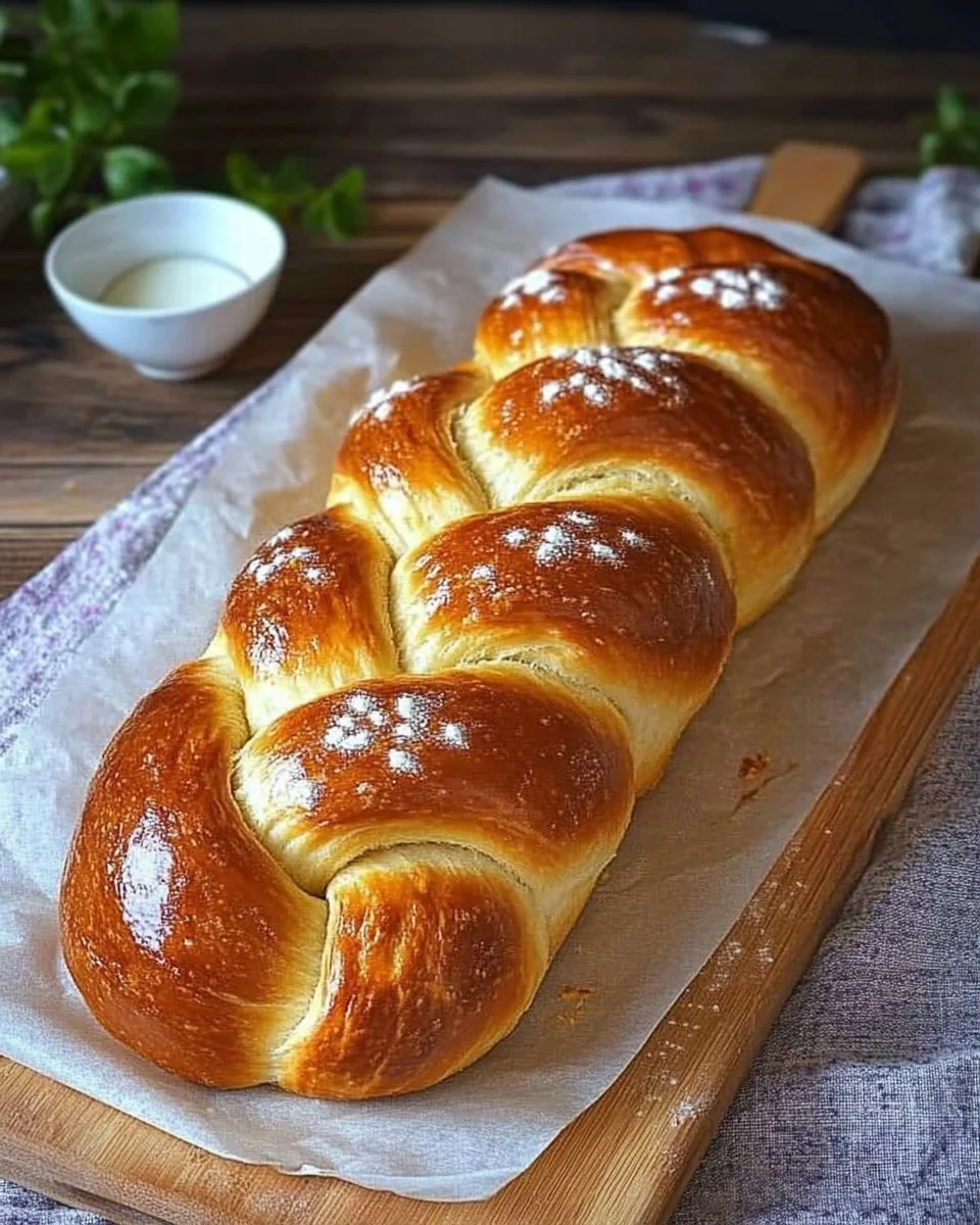 Traditioneller Hefezopf nach Uromas Rezept, frisch gebacken und verführerisch duftend.
