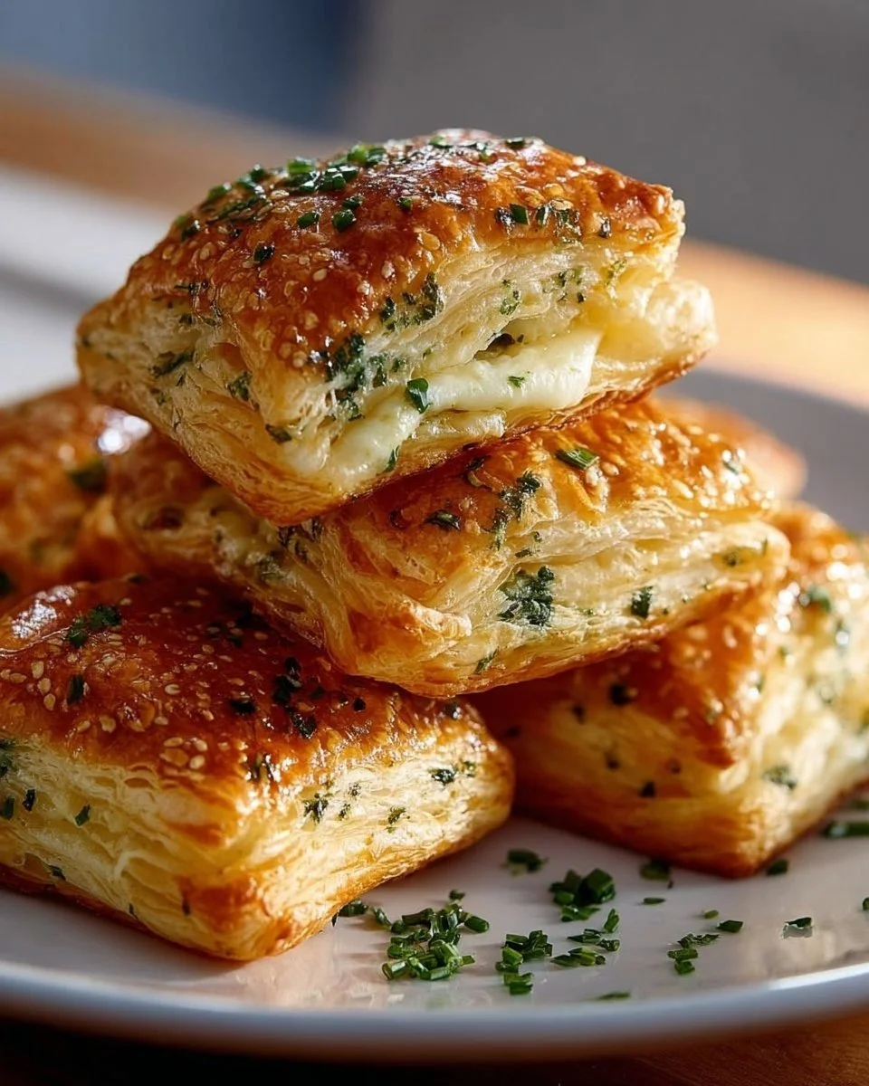 Herb Cheese Puff Pastry Bites