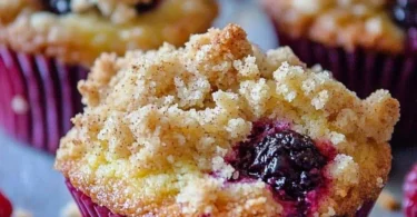 Leckere Himbeermuffins mit Streuseln zum Genießen