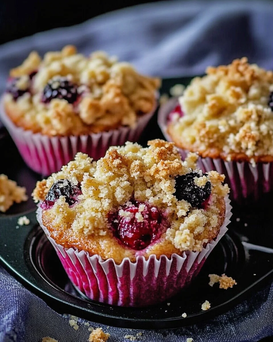 Himbeermuffins mit Streusel