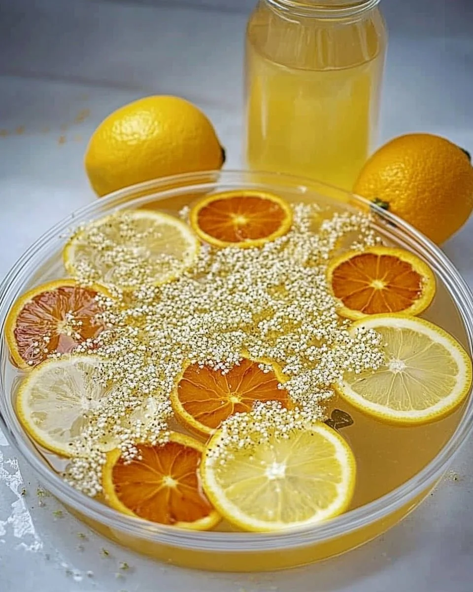 Flasche mit selbstgemachtem Holunderblütensirup à la Mama auf einem Tisch.