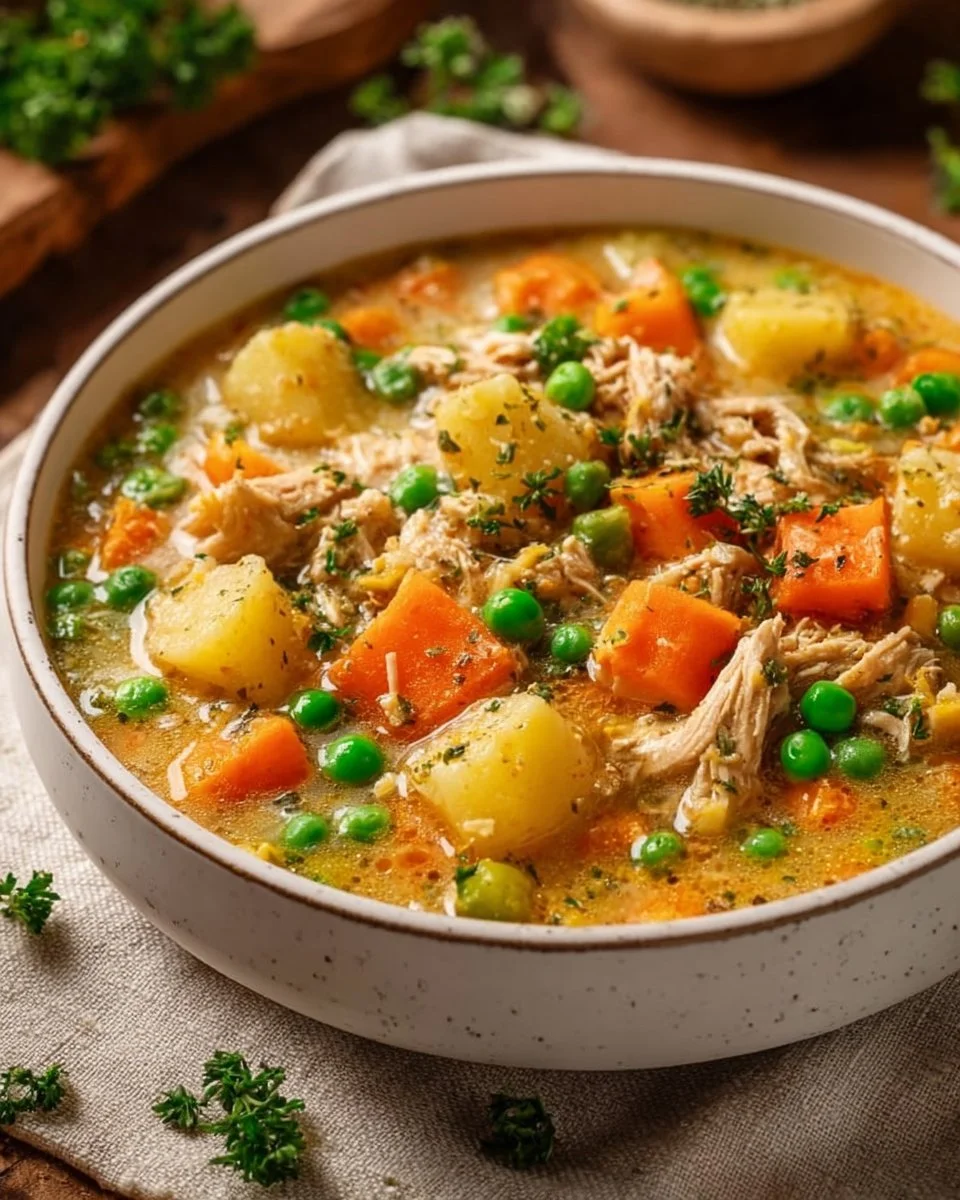 Hühnchen-Pot-Pie-Suppe