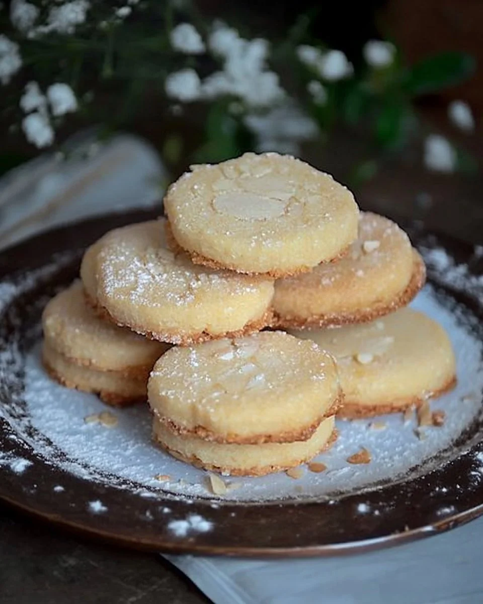 Italienische Mandelkekse frisch gebacken und serviert auf einem Teller.