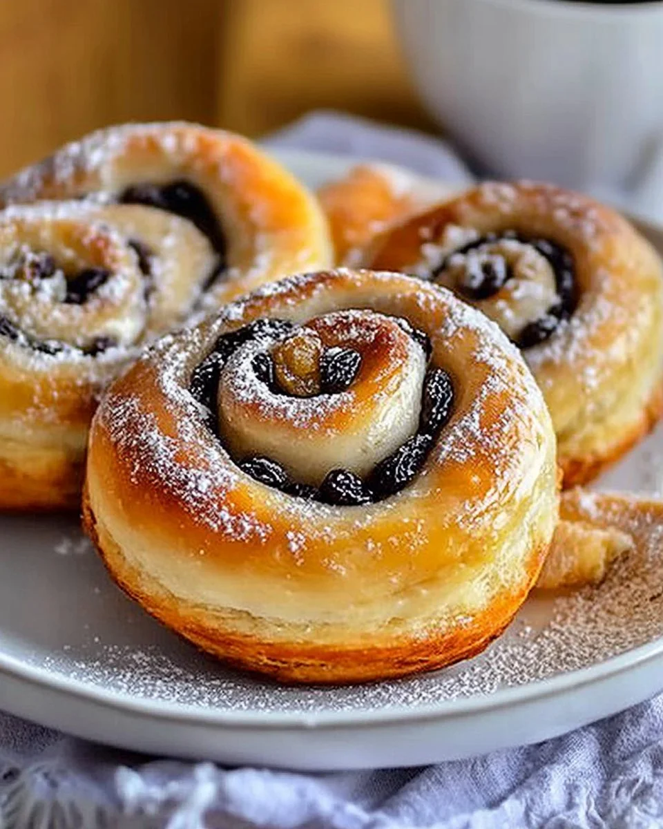 Joghurt-Schnecken frisch gebacken auf einem Teller