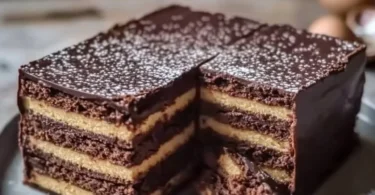 Kalter Hund, schokoladige Kühlschrank-Torte mit Keksen und Buttercreme