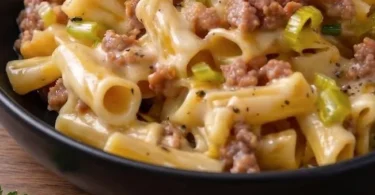 Käse Lauch Pasta mit Hackfleisch – herzhaftes Rezept für eine einfache Mahlzeit