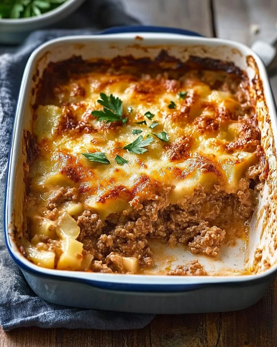 Kohlrabi Hackfleischauflauf – ein herzhaftes, gebackenes Rezept mit feinem Gemüse und Hackfleisch.
