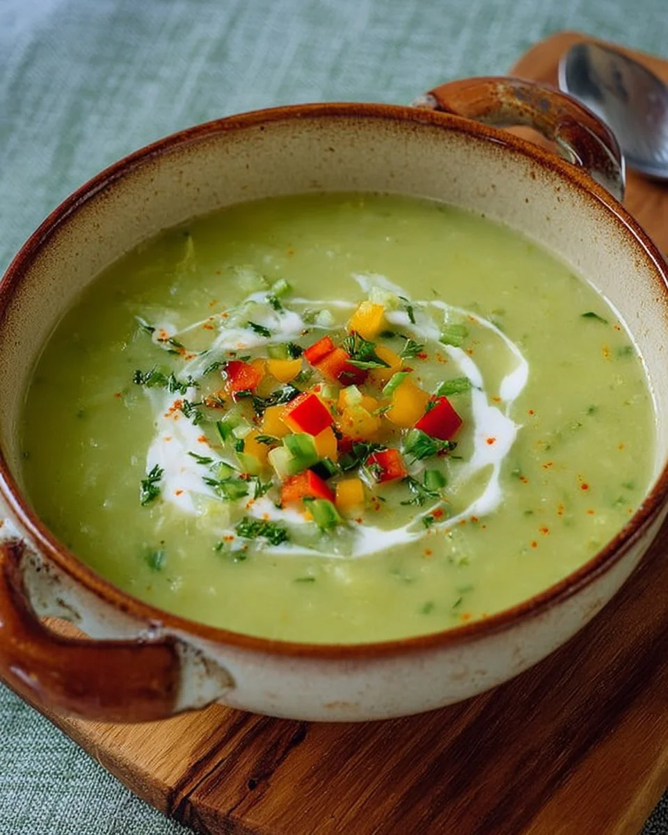 Schüssel mit köstlicher Kohlrabi Kartoffelsuppe, dekoriert mit frischen Kräutern.