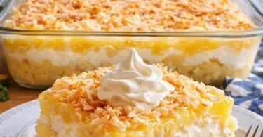 Delizioso Pudding Kuchen auf einem schönen Teller serviert.