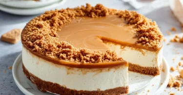 Lotus Cheesecake ohne Backen, cremiger Dessert mit Lotus Keksboden