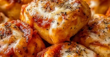Luftfritteusen-Pizza-Rollen frisch zubereitet und appetitlich angerichtet.