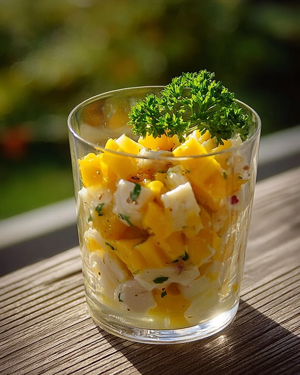 Frischer Mango-Mozzarella-Salat mit buntem Gemüse