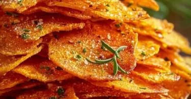 Leckere Möhrenchips in einer Schüssel, gesund und knusprig