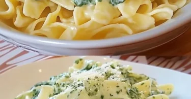 Nudeln mit cremigem Spinat in Frischkäsesauce